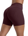 CRZ YOGA Butterlift Damen Scrunch Butt Lifting Gym Shorts - 10cm Push Up Booty Biker Shorts Hoch Taille Radlerhose Yoga Kurze Sportshorts Reife Pflaume 40