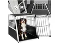 tectake® Hundetransportbox single, mit schräger Rückwand, verschließbare Gittertür, mit schützenden Kunststoffecken, 66 x 90 x 69,5 cm
