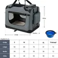 Hundetransportbox Lassie L (grau) Faltbar - 50 X 70 X 52 Cm - Reisebox Mit Decke, Tasche & Griffen – Stoff Transportbox Für Hunde - Juskys