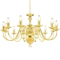 Lampe Kronleuchter Leuchter Deckenlampe Deckenleuchte Hängelampe Golden 12xE14