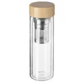 Doppelwandige Teekanne 400 ml  Bambusverschluss Secret de Gourmet Teeflasche