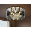 LED Deckenleuchte mit Glasschirm Rauchglas Optik & Kristallbehang Galerie Lampen