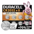 Duracell CR2032 Knopfzellen, CR 2032 Lithium Knopfzelle 3 V (8 Stück), ideal für z.B. Autoschlüssel, Waagen, Fitnesstracker, medizinische Geräte