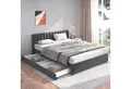 Flieks Polsterbett, Samt Stauraumbett mit 2 Schubladen 180x200cm