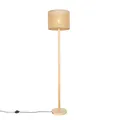 Qazqa Stehlampe Mels, ohne Leuchtmittel, Warmweiß, QAZQA Stehlampe, e27, Naturel, Holz, Landhaus