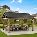 Pavillon Gazebo Rebra Naturfarben/Anthrazit