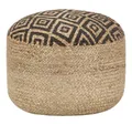vidaXL Polsterhocker Handgefertigter Sitzpuff Schwarz 45 x 30 cm Jute (1 St)