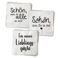 Spetebo Papierserviette Servietten 60 Stück mit 3 verschiedenen Motiven - Gastfreundschaft, (Set, 60 St., Papierservietten), Tischdeko Papierservietten 3er Set mit Spruch