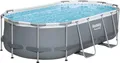 Bestway® Power Steel™ Frame Pool-Set mit Filterpumpe 427 x 250 x 100 cm , grau, oval