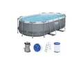 Bestway Framepool Power Steel™ Frame Pool Set mit Filterpumpe 427 x 250 x 100 cm, grau
