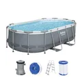 Bestway® Power Steel™ Frame Pool Set mit Filterpumpe 427 x 250 x 100 cm , grau
