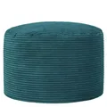 Icon Milano Hocker, Blaugrün, Flauschiger Cord Stoff, Sitzsack Cord, Sitzpuff, Pouf Hocker mit Füllung, Fußhocker für das Wohnzimmer, Deko Wohnzimmer