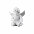 Rosenthal Dekofigur Engel mit Blumenkranz, Porzellan, Weiß, 10.2 cm