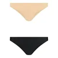 Bye Bra Unsichtbare Bikinis Im Brazil-Stil, Hohe Taille, Nahtloser Bikini, Keine Nähte, Keine Slipeinlage, Glatte Kanten, 2Er-Pack, Größen: S, M, L, Beige Und Schwarz (x_l)