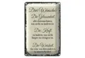 Roomando Metallschild Blechschild Spruch 3 Wünsche Gelassenheit Kraft 20x30cm