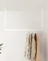 Metallbude Kleiderstange RUBI Weiß - Eckige Garderobe mit Deckenmontage - Decken Kleiderstange - Kratz-, Stoß- & Schlagfest - 60x100 cm