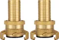 Poppstar 2x Messing Saug- und Hochdruckkupplung, 1 Zoll Schlauchtülle, mit Dichtung und Kontermutter, für 25mm Schlauch-Innendurchmesser