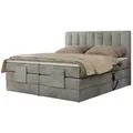 Motor Boxspringbett mit Bettkasten  ¦ grau ¦ Maße (cm): B: 148 H: 124