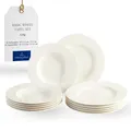 Basic White Tafelservice 12 teilig 6 Personen Weiß, Teller Set, Weißes Gesch...