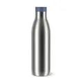 Emsa Bludrop Eco Isolier-Trinkflasche, wiederverwendbar, recycelter Edelstahl, Öko-Design, Quick-Press, 12h heiß/24h kalt, 0,7 L, spülmaschinenfest, auslaufsicher, Blau, N3112700