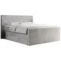 BOXSPRINGBETT KING EIGAR 160/200 Hellgrau Velvet - H3