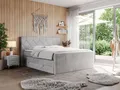 MKS MÖBEL Boxspringbett KING EIGAR (Packung, Set, Topper T25/Visco, T30-Schaum, Multipocket-Matratzen, zwei Bettkästen), Doppelbett, einem genähten Kopfteil, mit fünf Matratzen