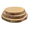 Ideen mit Herz | Deko-Baumscheiben rund | 3er Set | mit Rinde | 3 verschiedene Größen | Ø 16 bis 25 cm | 2 cm dick | Holzscheibe | runde Holzplatte | Deko-Tablett | unbesäumt