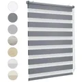 Doppelrollo Duo Rollo Klemmfix ohne Bohren für Fenster Rollos Jalousie Faltrollo, Sekey, freihängend, Klemmträger, Montage mit oder ohne Bohren möglich grau 70 cm x 100 cm