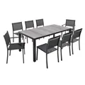 Set aus Gartentisch und -stühlen, Holzimitat Grau Grau - Oviala Tivoli