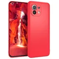 EAZY CASE Handyhülle Silikon mit Kameraschutz kompatibel mit Xiaomi Mi 11 / Mi 11 5G in Rot, Ultra dünn, Slimcover, Silikonhülle, Hülle, Softcase, Backcover
