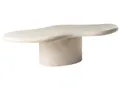 Beliani Akzent-Couchtisch MgO unregelmäßige Form rostfarben Wasser- und windbeständig 120 x 57 cm beige Conza