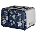 Laura Ashley – 4-Scheiben-Toaster, 7 Stufen, Brötchenaufsatz, Auftaufunktion, einstellbarer Bräunungsgrad – Elveden Marine Design by VQ