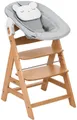 Hauck Hochstuhl Alpha Newborn Pre, Nature Grey, mit Newborn Aufsatz