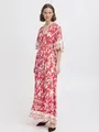 B.Young Midikleid Damen Viskose rot gemustert, L/XL 793759-0001-09945