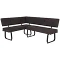 Carryhome Eckbank, Dunkelgrau, Metall, Vintage, L-Form, 202x152 cm, Typenauswahl, seitenverkehrt erhältlich, Esszimmer, Bänke, Eckbänke