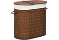 HOMCOM Wäschekorb 100L Wäschesammler, Wäschesbox mit Griff, Deckel (Wäschebox, 1 St., Wäschesammler), Bambus, Braun
