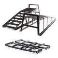 Wiltec Set 2X Auffahrrampe bis 2 t je Paar, 915x350x275 mm, Auffahrschiene Verladerampen aus Stahl + Verlängerung 2X 400 kg 650x195 mm Erweiterung