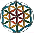 GURU SHOP Sonnenfänger, Suncatcher - Blume des Lebens Bunt, 12x12x1 cm