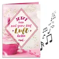 bentino XXL Geburtstagskarte mit Sound & Licht zum Auspusten – Interaktive Musikkarte & Originelle Geschenkidee für Frauen & Mädchen – Große A4 Riesenkarte inkl. Musik „Celebration“