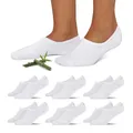 Snocks Premium Füßlinge Damen & Herren - Anti-Rutsch Funktion, Atmungsaktiv - Unsichtbare Sneakersocken aus Bambusviskose - Bambus Socken in Gr. 39-42 - Weiß