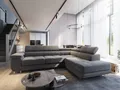 Masseno Ecksofa SELVA R-S mit Schlaffunktion L-Form, Sofa mit Bettkasten, Wohnzimmersofa, Couch, Soffa, Bettsofa, Couchgarnitur- Grau, MONOLITH 85