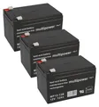 3x 12V 12Ah BLEI AKKU BATTERIE für ELEKTROFAHRRAD ELEKTROSCOOTER E-BIKE USV MP
