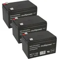 Multipower - 3x 12v 12ah Blei Akku Batterie Für Elektrofahrrad Elektroscooter E-bike Usv Mp