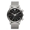 Emporio Armani AR1811 Herrenuhr Chronograph Edelstahl Silber Milanaise Armband