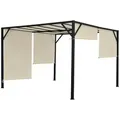 PROREGAL® Pergola Baia Pavillon 6cm-Stahl-Gestell + Schiebedach Breite 300cm/400cm, BxTxH: 400x400x212 cm 400 cm x 212 cm x 400 cm