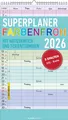 Superplaner Farbenfroh 2026 - 5 Spalten - Familienkalender 26x45 cm -...