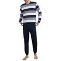 GÖTZBURG Pyjama GÖTZBURG Herren Pyjama blau quergestreift (1 tlg) blau XXXL (58)