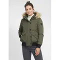 OXMO OXAcila Damen Winterjacke Damenjacke Jacke mit Kapuze - Grün - XL