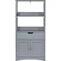 Costway Freistehender Badezimmerschrank Grau