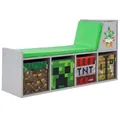 MINECRAFT - Sitzbank, Leseregal mit Sitzkissen und Stauraum